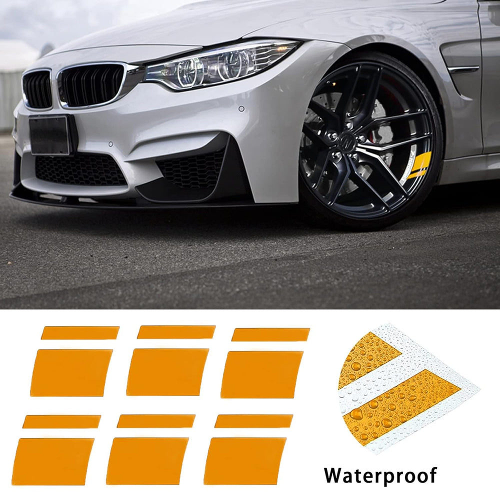 Reflective Wheel Rim Hash Stripe Decals - 6 Pcs, 18-21 in