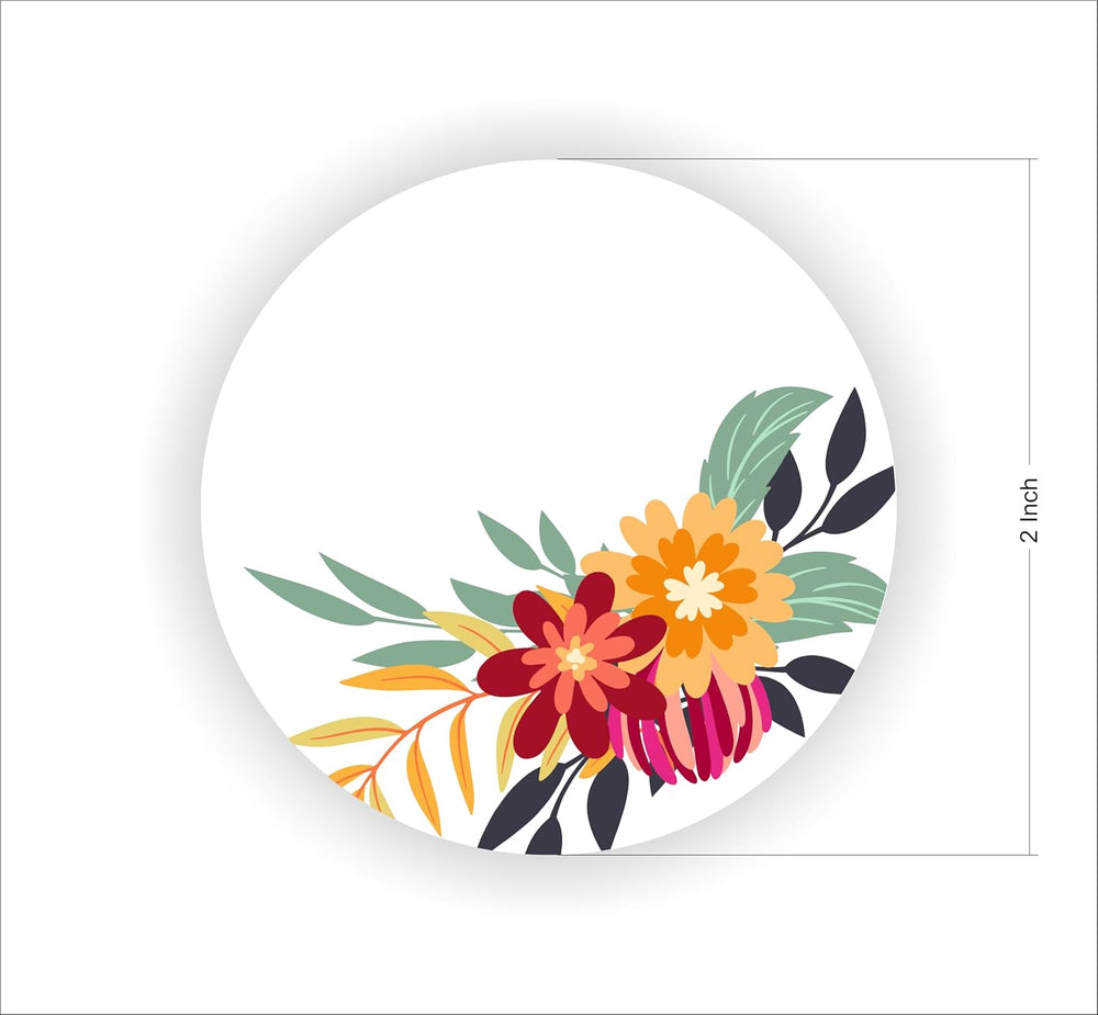 Flower Theme Note Gift Tag Stickers - 80 Pcs, 2 in Round