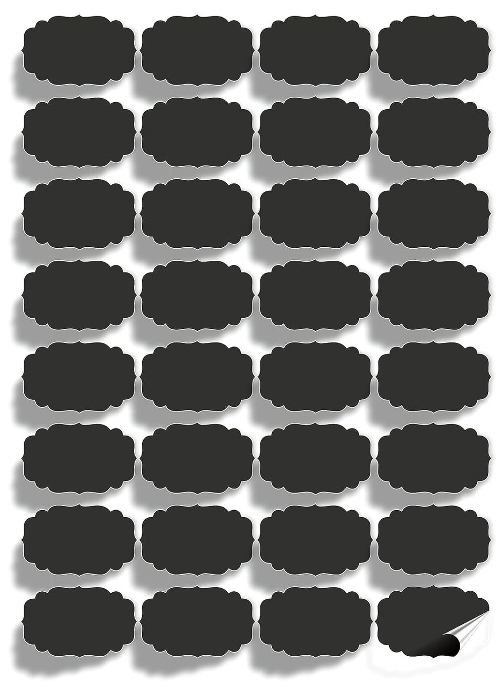 Waterproof Chalkboard Jar Labels - 176 Pcs, Design B