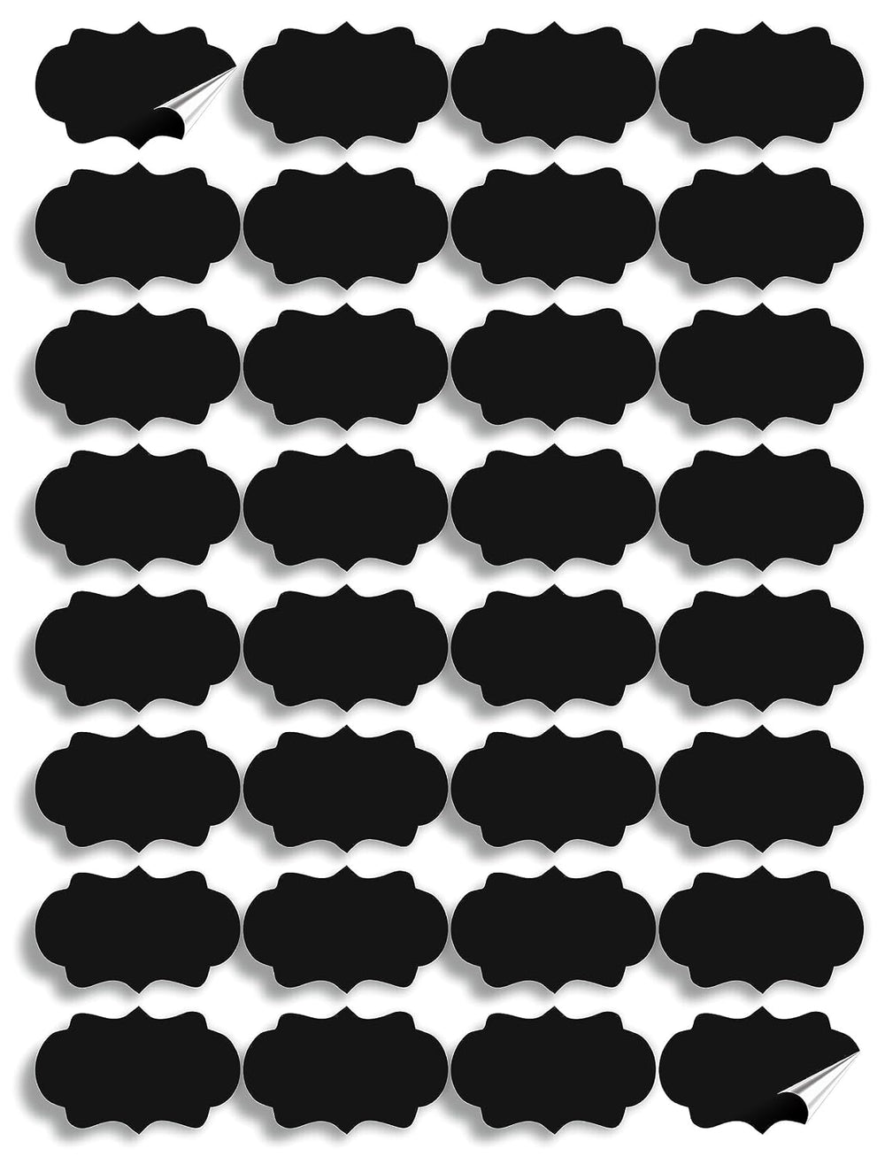 Waterproof Chalkboard Jar Labels - 176 Pcs, Design A