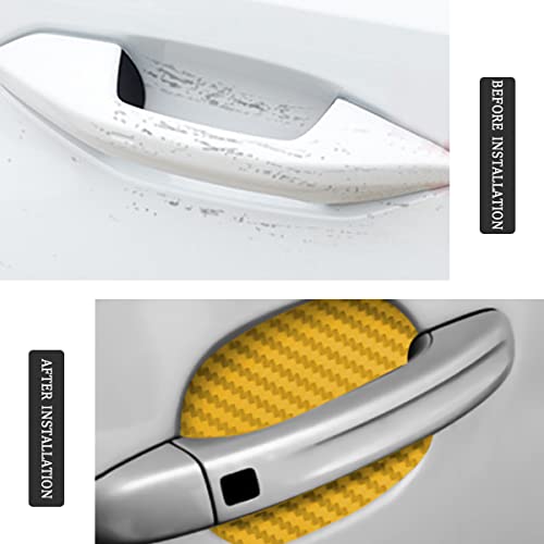 4PCS Car Door Handle Cup Stickers, Carbon Fiber Scratch Auto Door Protective Film, Non-Marking Car Door Bowl Protector,Handle Paint Cover Guard image 5
