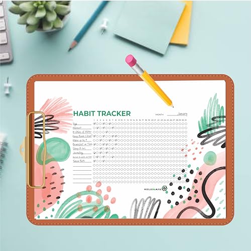 Habit Tracker Calendar - Inspirational Habit Journal - 12 Sheets Daily Habit Tracker Journal and Goal Board - Motivational Goal Journal - Great Tool For Productivity And Workout (Design-18) image 6