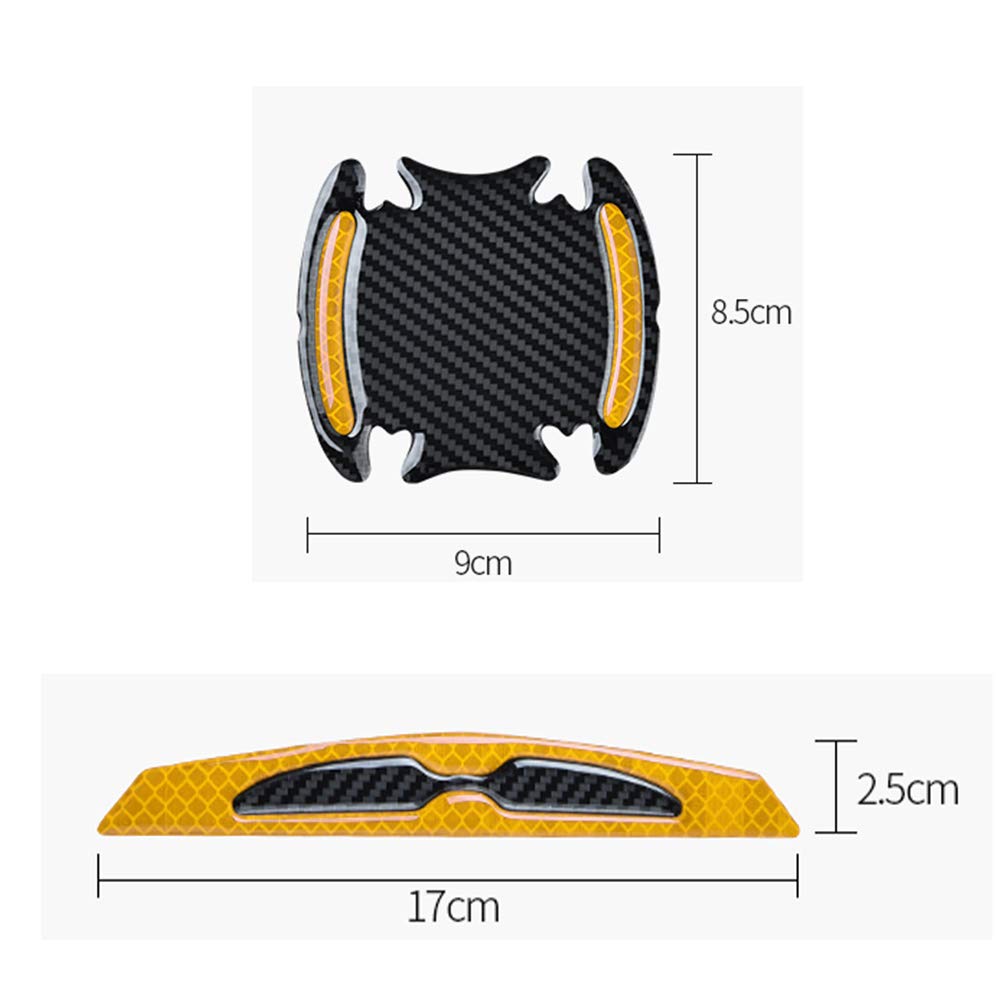 Reflective Car Door Handle Cup Protectors - 8 Pcs