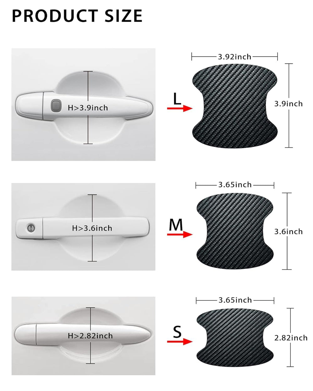 Carbon Fiber Car Door Handle Scratch Guards - 4 Pcs