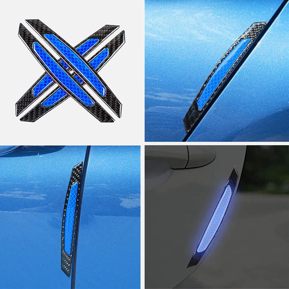 Reflective Car Door Edge Guard Stickers - 4 Pcs