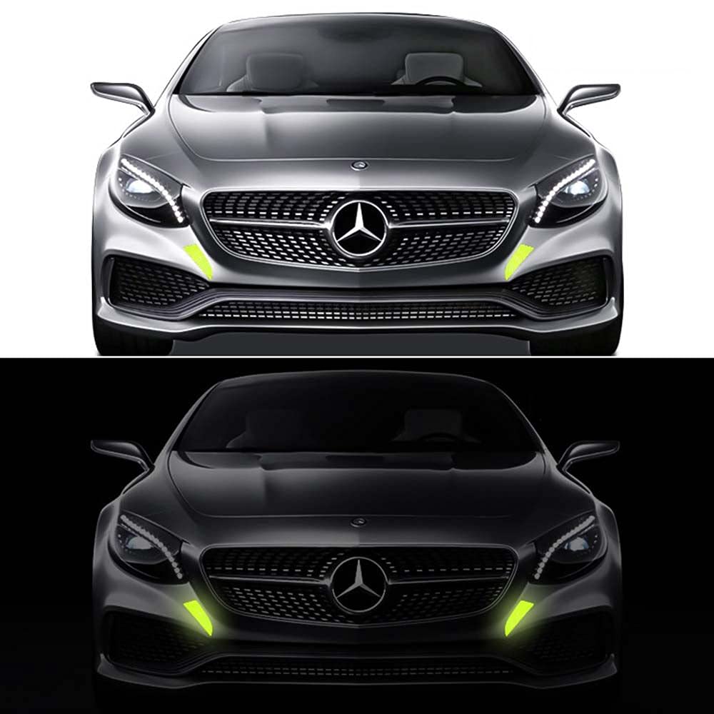 Universal Car Bumper Reflective Stickers - 4 Pcs