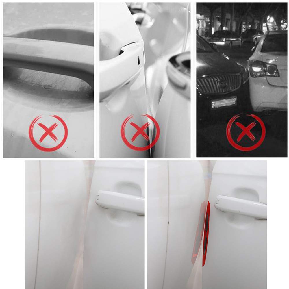 Reflective Car Door Handle Cup Protectors - 8 Pcs