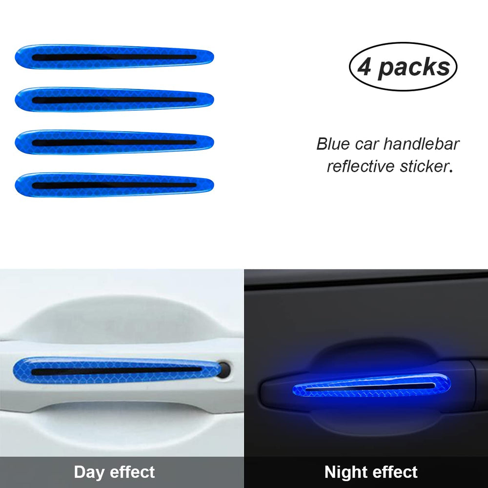 Reflective Car Door Handle Protector Stickers - 4 Pcs