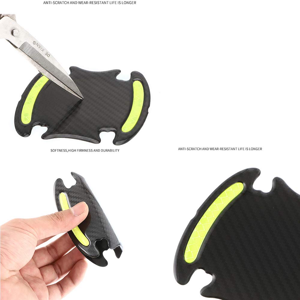 Reflective Car Door Handle Cup Protectors - 8 Pcs