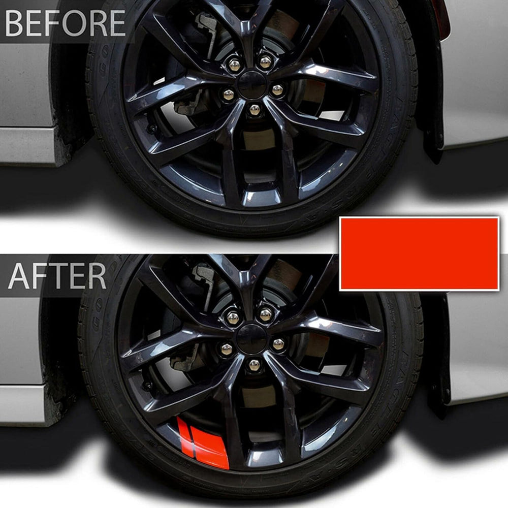 Reflective Wheel Rim Hash Stripe Decals - 6 Pcs, 18-21 in
