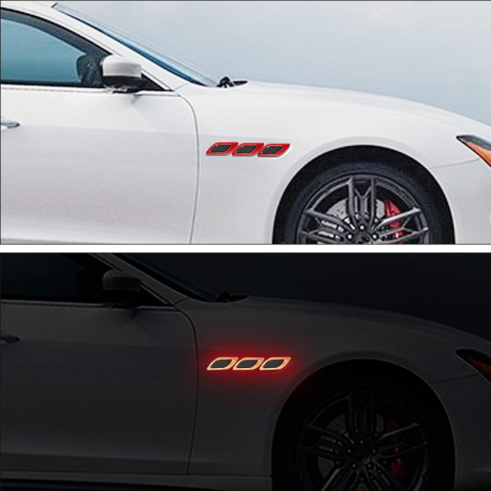 3D Reflective Fender & Bumper Stripe Stickers - 6 Pcs