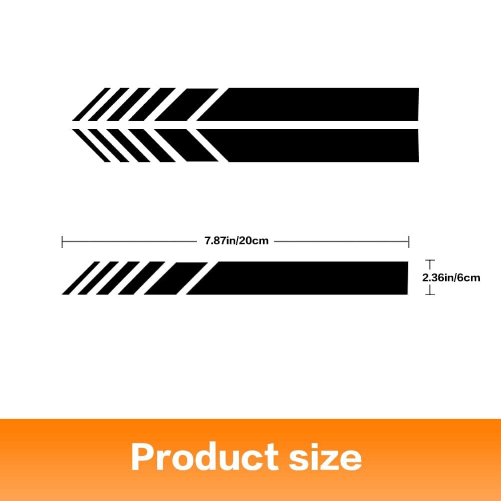 Reflective Rear View Mirror Stripe Stickers - 4 Pcs