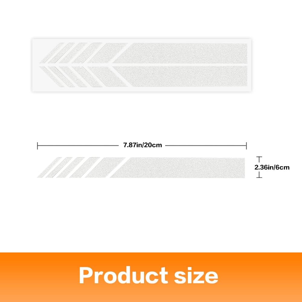 Reflective Rear View Mirror Stripe Stickers - 4 Pcs