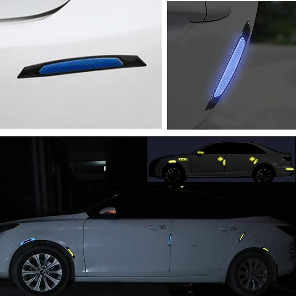 Reflective Car Door Edge Guard Stickers - 4 Pcs