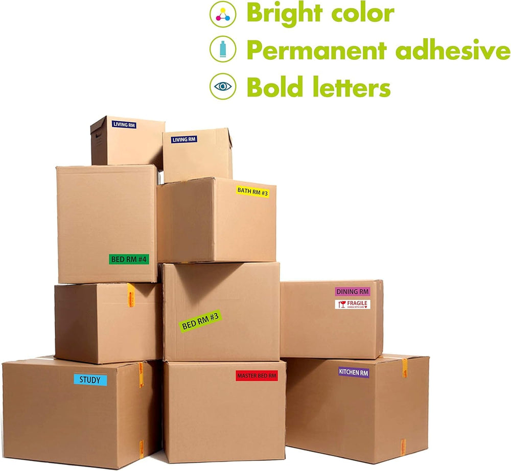 Removable Home Moving Labels - 288 Pcs, 16 Categories