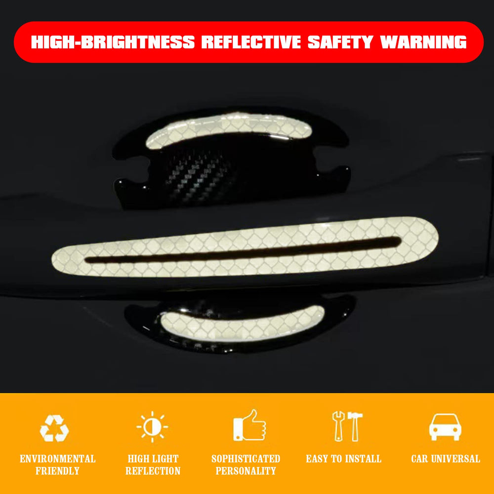Reflective Car Door Handle Scratch Guards - 8 Pcs