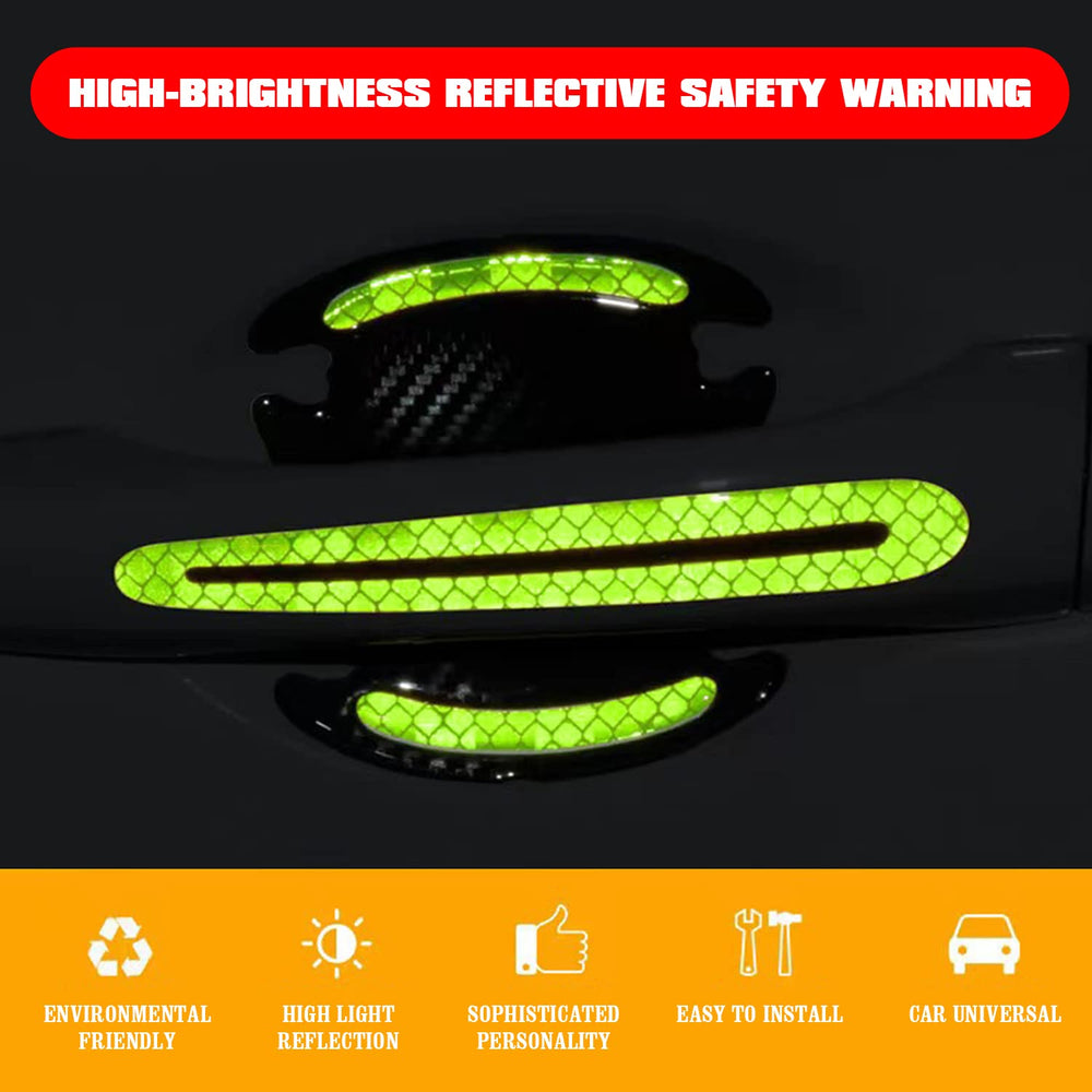Reflective Car Door Handle Scratch Guards - 8 Pcs