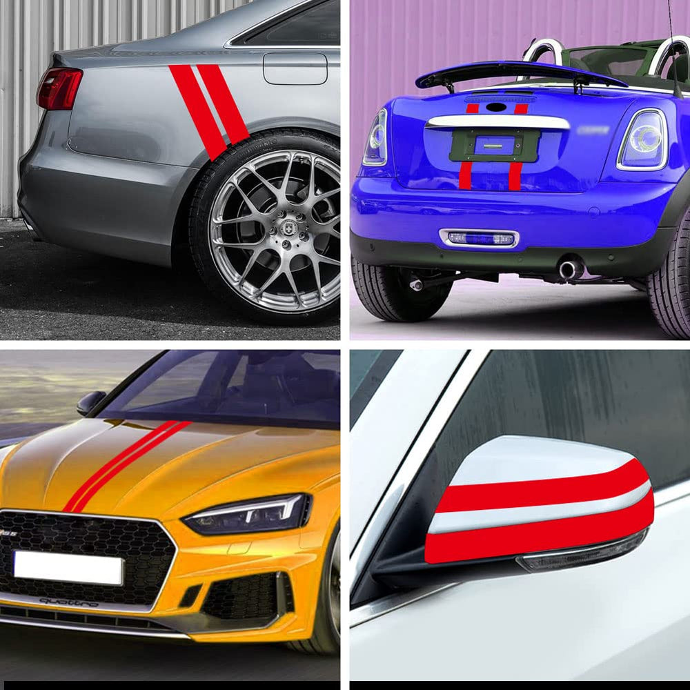 Reflective Car Wheel Fender Hash Stripe Decals - 4 Pcs