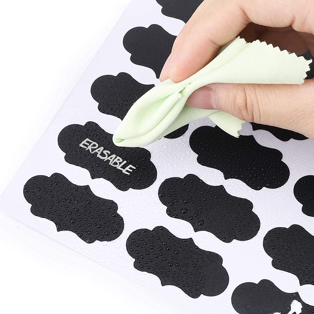 Waterproof Chalkboard Jar Labels - 176 Pcs, Design A