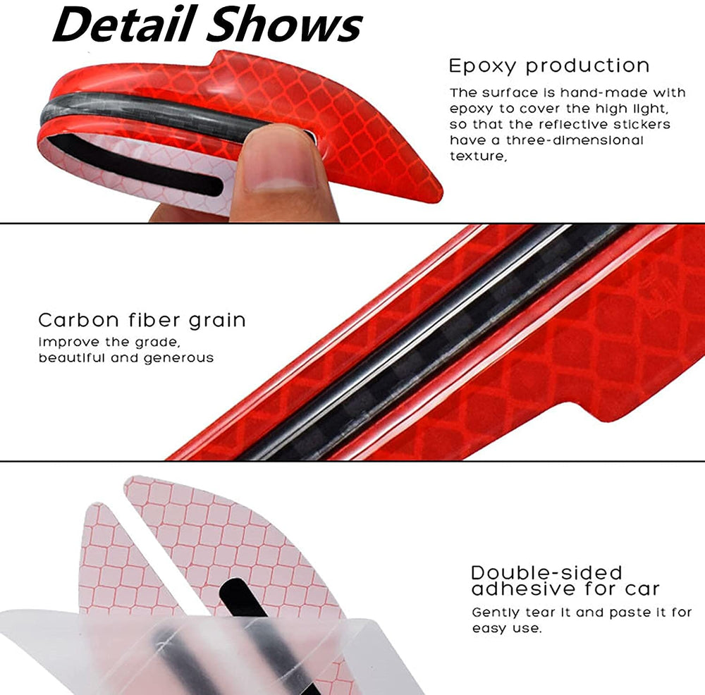 Reflective Side Mirror Warning Stickers - 2 Pcs