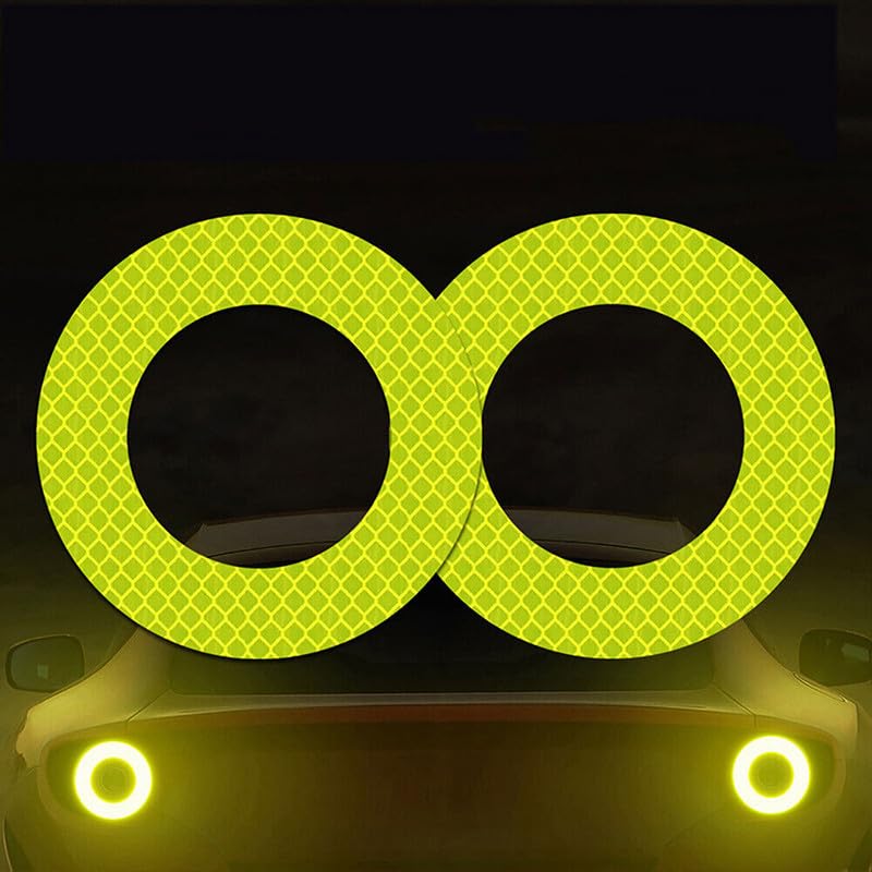 5 Pcs Ring (Dia 85 MM) Car Truck Bumper Safety Reflective Warning Strip Night Driving Riding Safety Stickers Motorcycle Bicycles Safety Sticker image 1