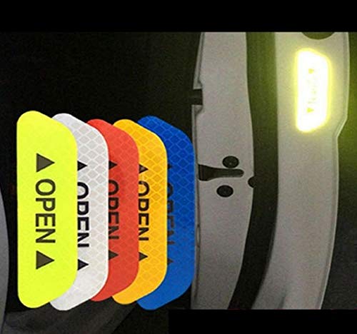 4 pcs Car Reflective Stickers Night Visibility Warning Reflective Door Open Sign Tape Universal Adhesive for Auto 9.5 x 2.5cm image 11