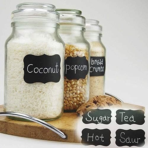 Waterproof Chalkboard Jar Labels - 176 Pcs, Design B