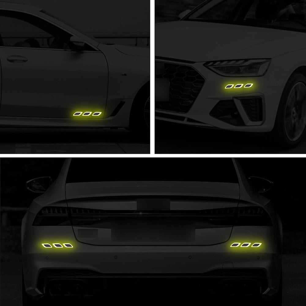 3D Reflective Fender & Bumper Stripe Stickers - 6 Pcs