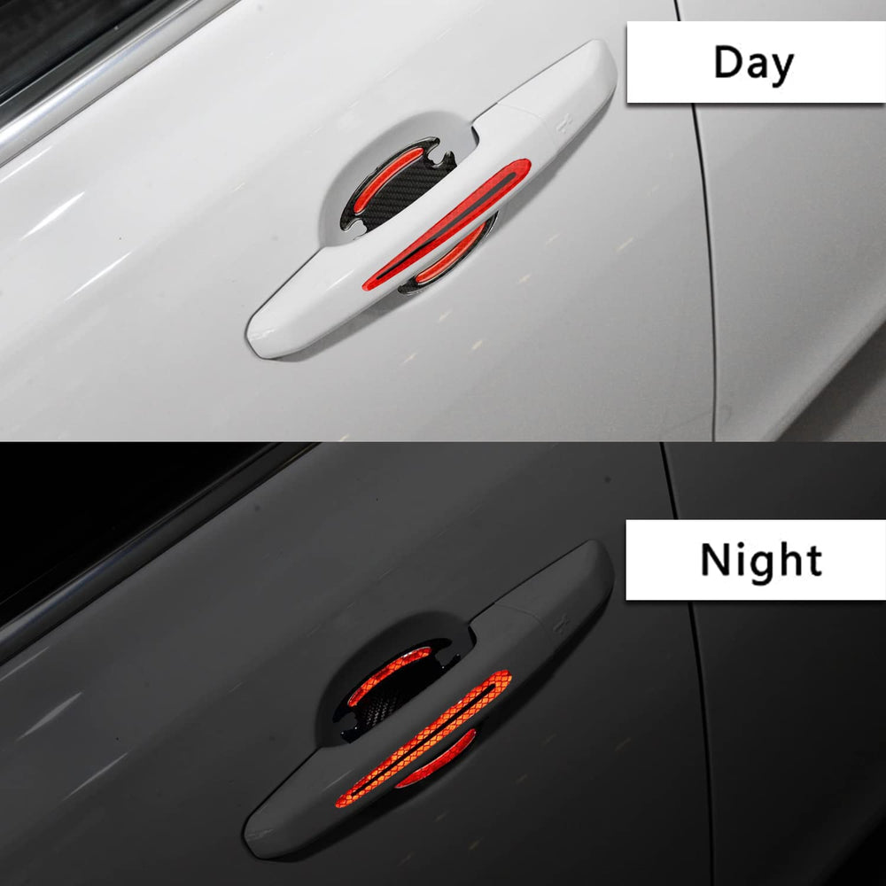 Reflective Car Door Handle Scratch Guards - 8 Pcs