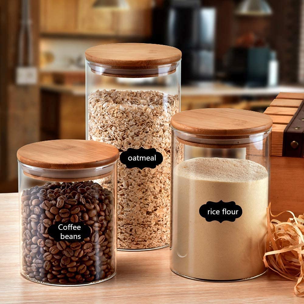 Waterproof Chalkboard Jar Labels - 176 Pcs, Design A