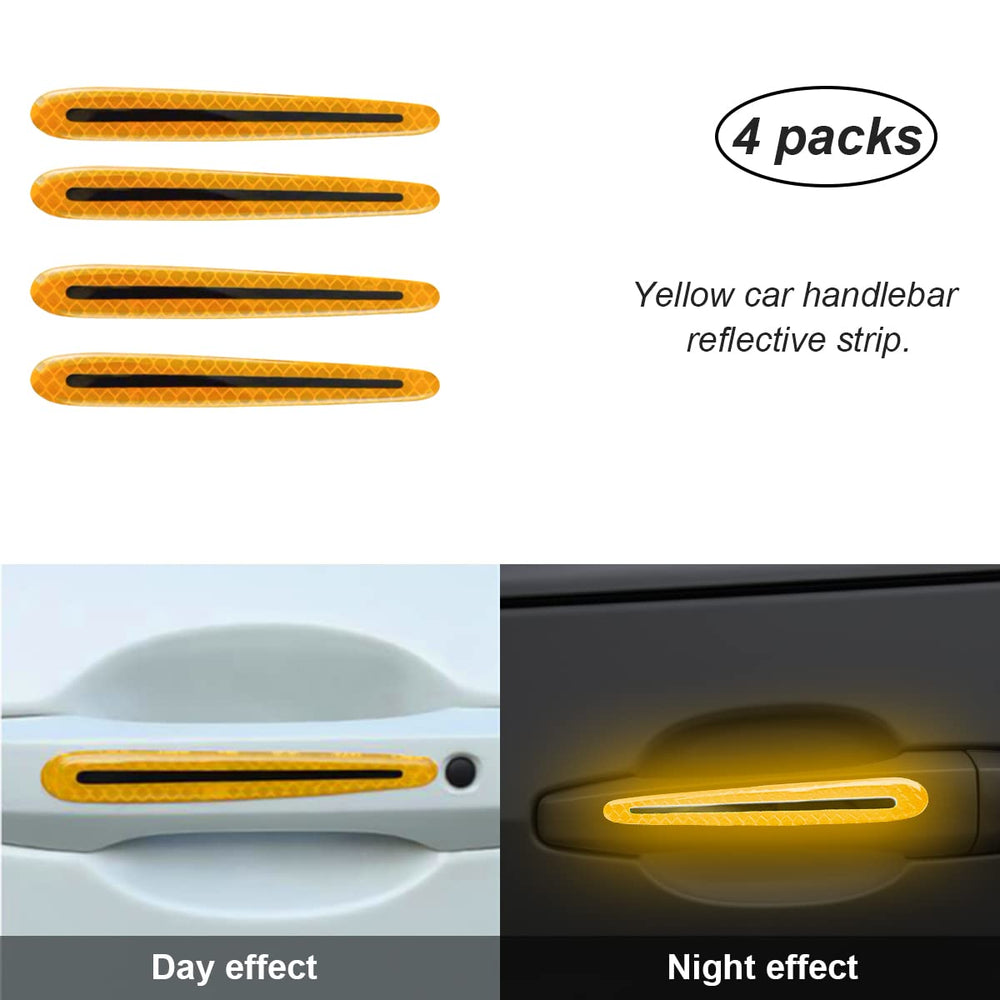 Reflective Car Door Handle Protector Stickers - 4 Pcs