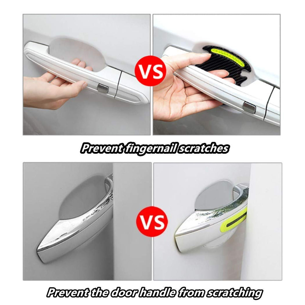 Reflective Car Door Handle Scratch Guards - 8 Pcs
