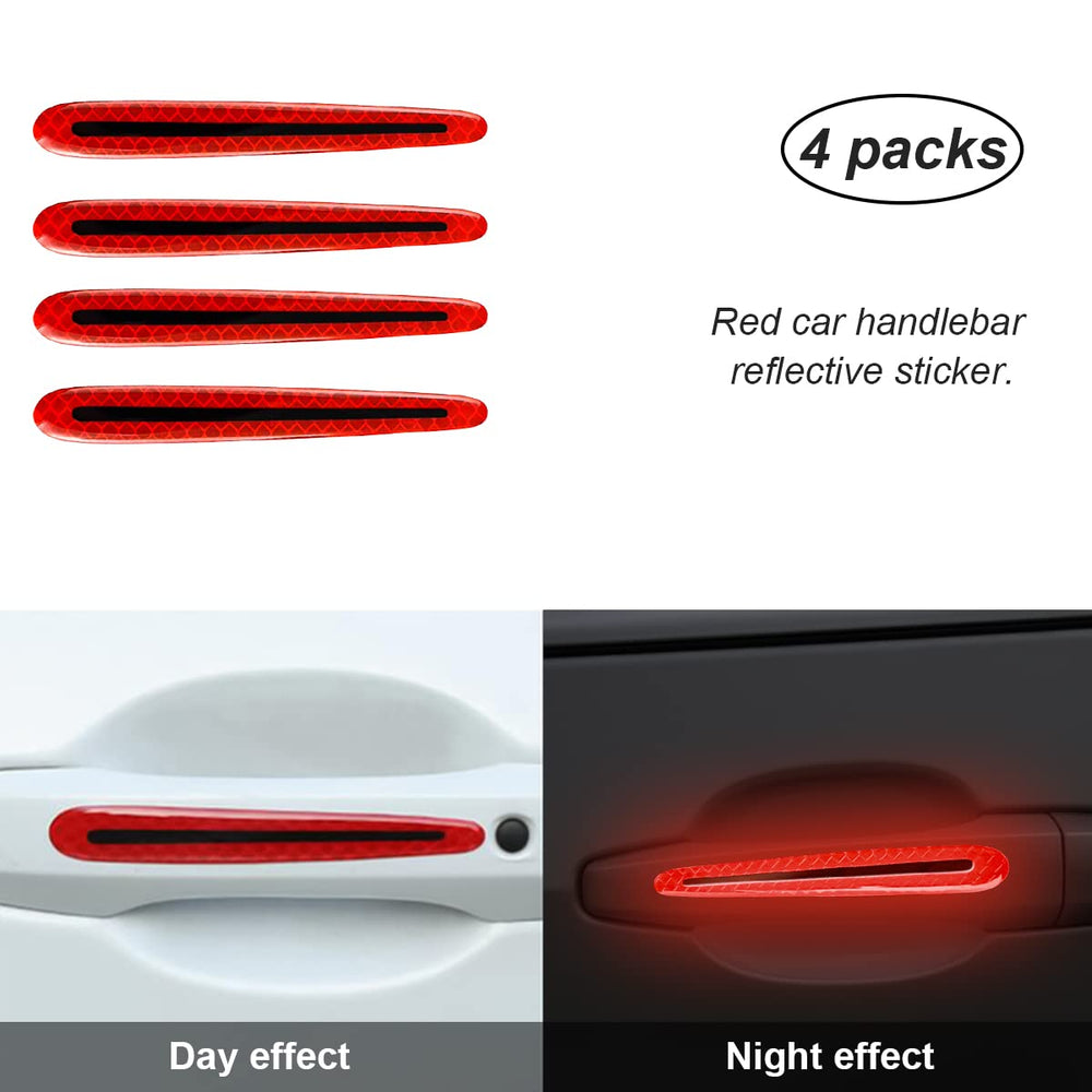 Reflective Car Door Handle Protector Stickers - 4 Pcs