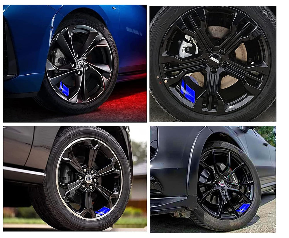 Reflective Wheel Rim Hash Stripe Decals - 6 Pcs, 18-21 in