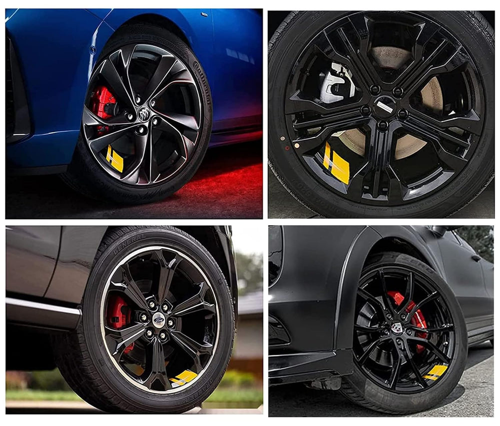 Reflective Wheel Rim Hash Stripe Decals - 6 Pcs, 18-21 in