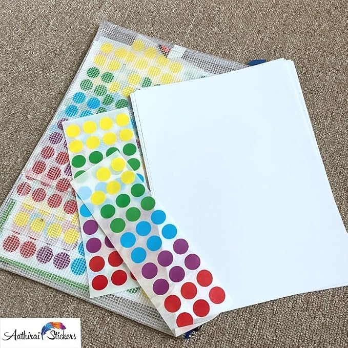 2000 Piece Color 12mm (0.5 Inch) Round Dot Sticker Self Adhesive Labels Writable Surface for Kids Activity, File Classification, Calendar Planner (Orange)
