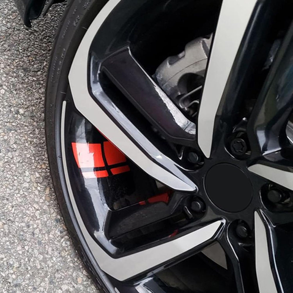Reflective Wheel Rim Hash Stripe Decals - 6 Pcs, 18-21 in