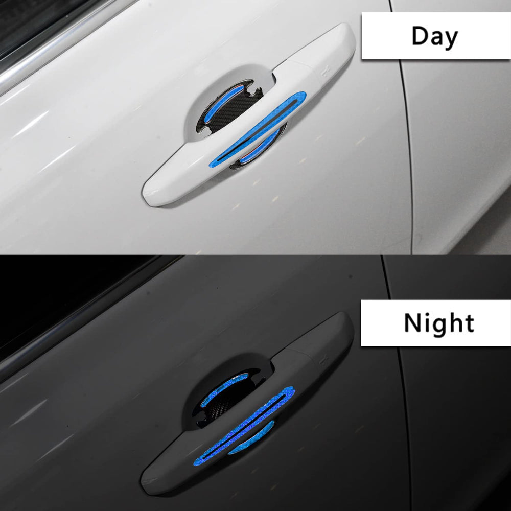 Reflective Car Door Handle Scratch Guards - 8 Pcs