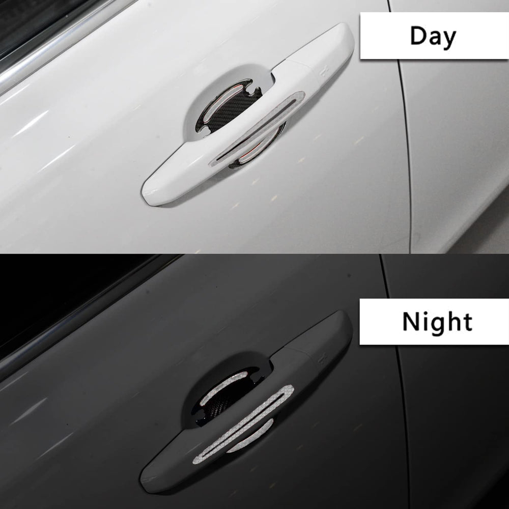 Reflective Car Door Handle Scratch Guards - 8 Pcs