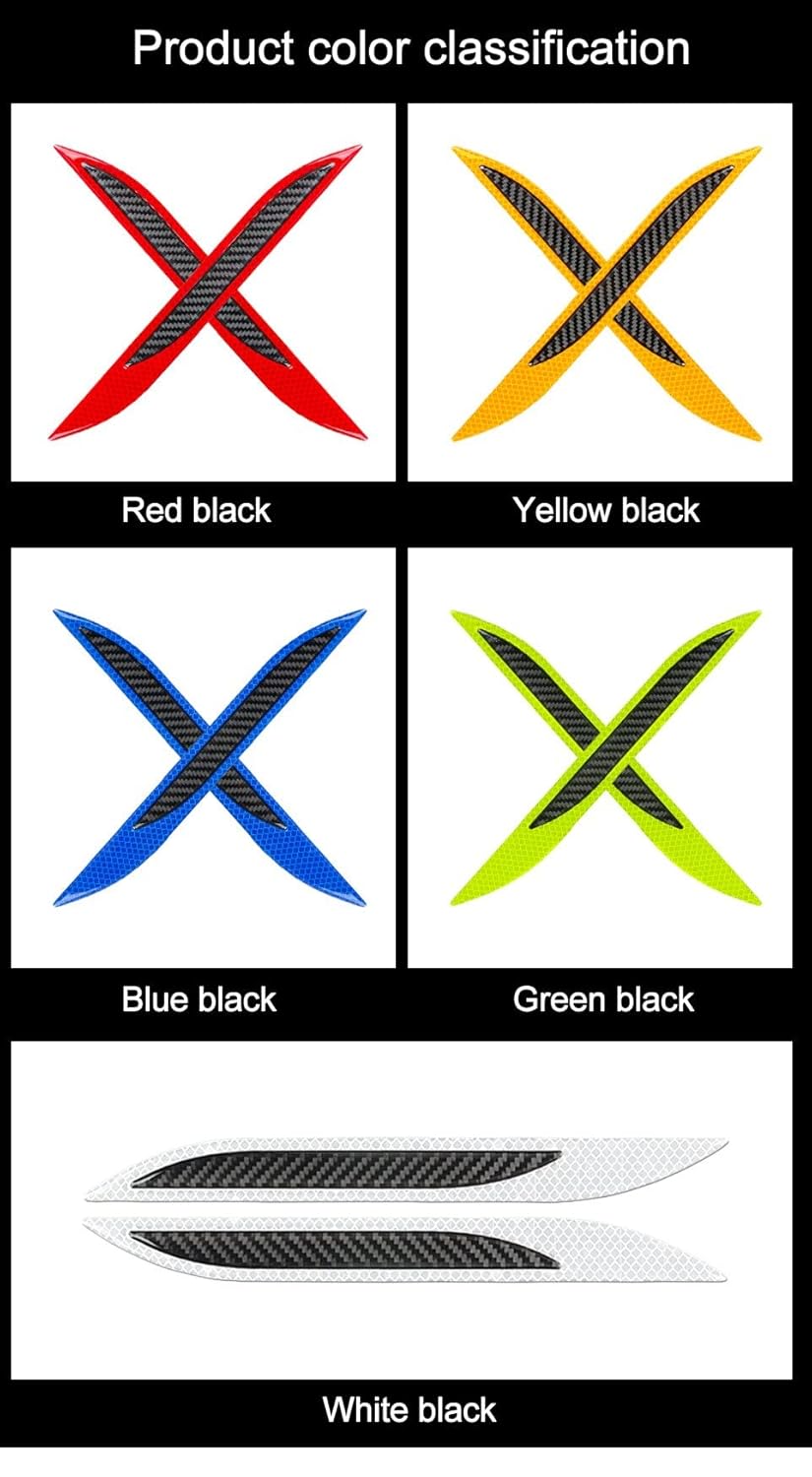 Carbon Fiber Reflective Bumper Strips - 2 Pcs