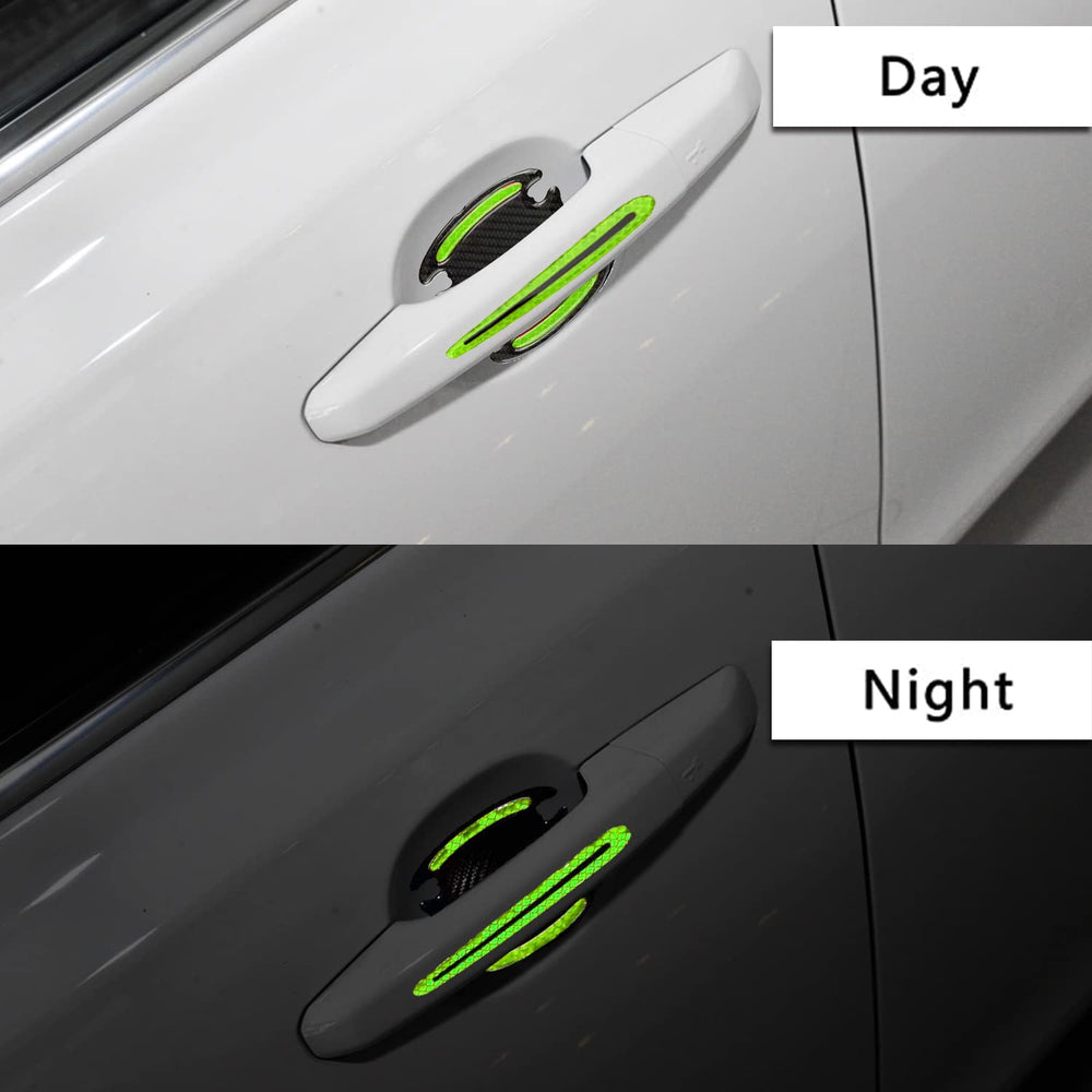 Reflective Car Door Handle Scratch Guards - 8 Pcs