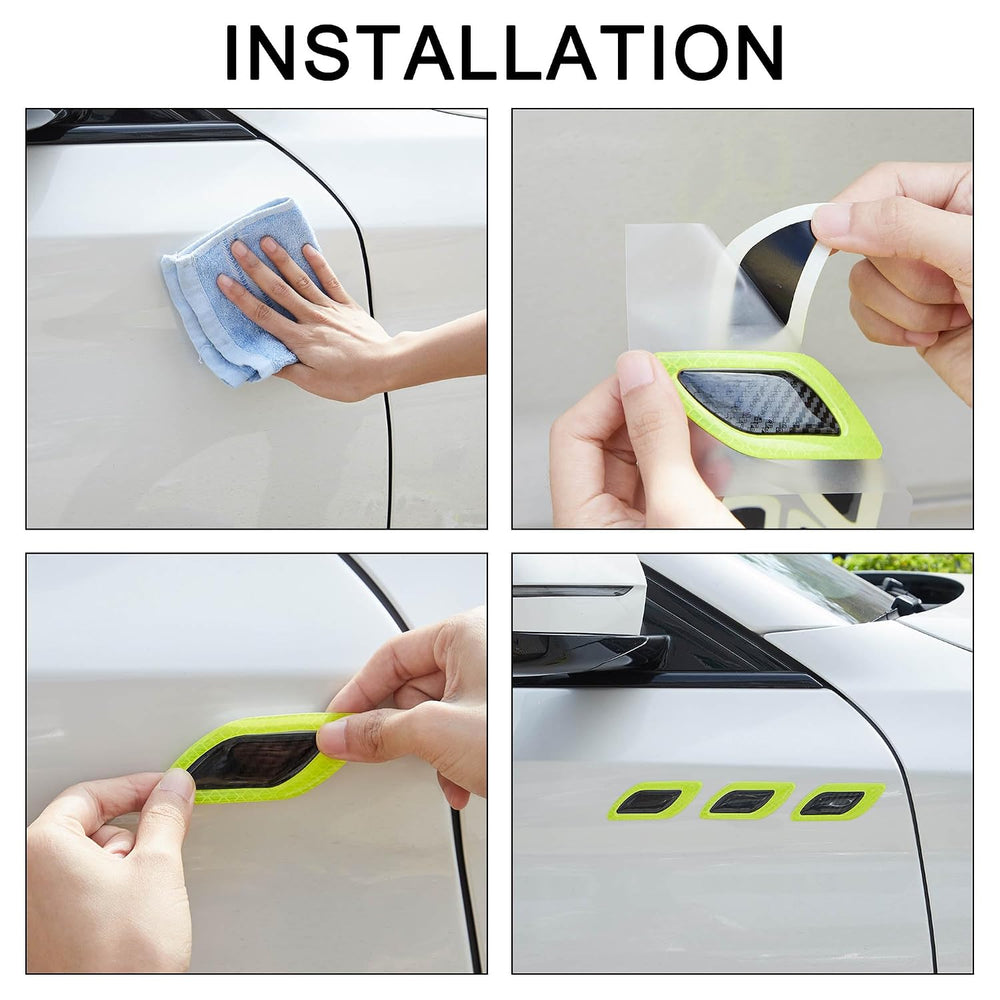 3D Reflective Fender & Bumper Stripe Stickers - 6 Pcs