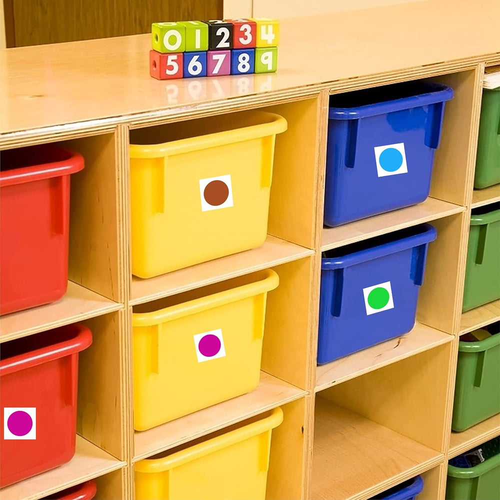 Multicolour Square Dot Stickers - 12 mm Self-Adhesive Labels