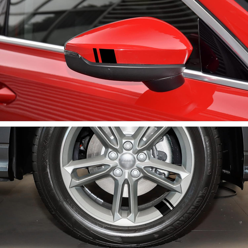 Reflective Wheel Rim Hash Stripe Decals - 6 Pcs, 18-21 in