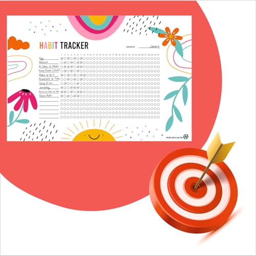 Habit Tracker Calendar - Inspirational Habit Journal - 12 Sheets Daily Habit Tracker Journal and Goal Board - Motivational Goal Journal - Great Tool For Productivity And Workout (Design-15) image 5