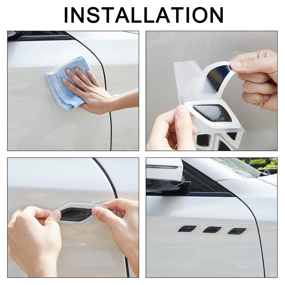 3D Reflective Fender & Bumper Stripe Stickers - 6 Pcs