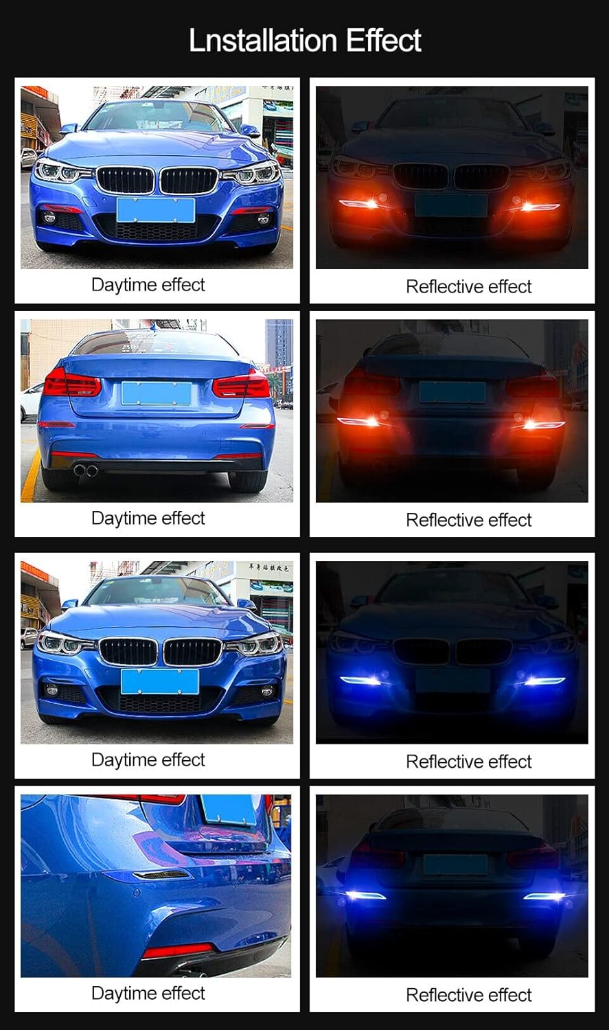 Carbon Fiber Reflective Bumper Strips - 2 Pcs
