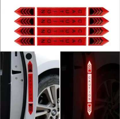 4 Pcs Car-Styling Caution Tap Car Door Stickers Warning Mark Reflective Tape Sign Safety Reflective Strip Light Auto Accessories image 19