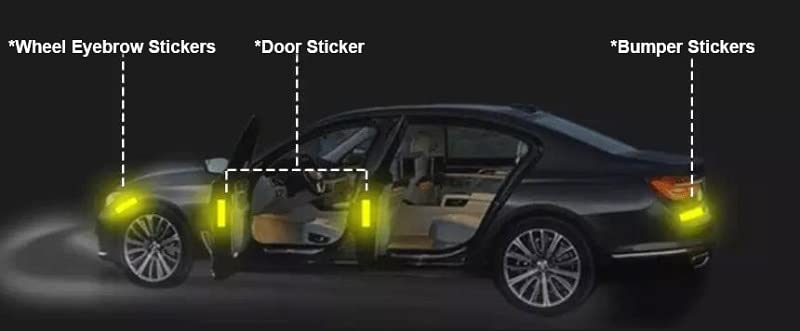 5 Pcs Ring (Dia 85 MM) Car Truck Bumper Safety Reflective Warning Strip Night Driving Riding Safety Stickers Motorcycle Bicycles Safety Sticker image 4