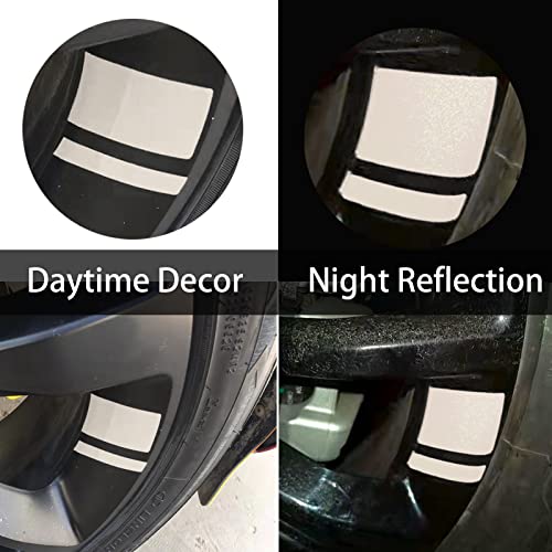 (6 Pcs) Fits 18''- 21'' Wheel Decals Hash Stripe Stickers Wheels, Reflective Car Wheel Rim Decal Stripes Decoration Accessories image 4